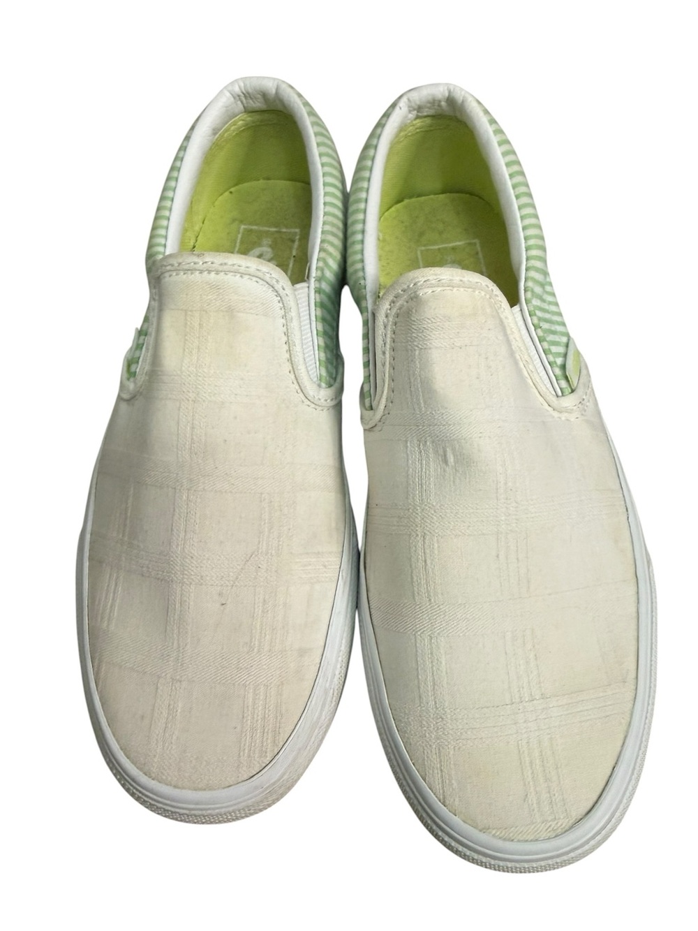 Vans Summer Green White Chunky Platform Slip On Sneaker Women Size 6